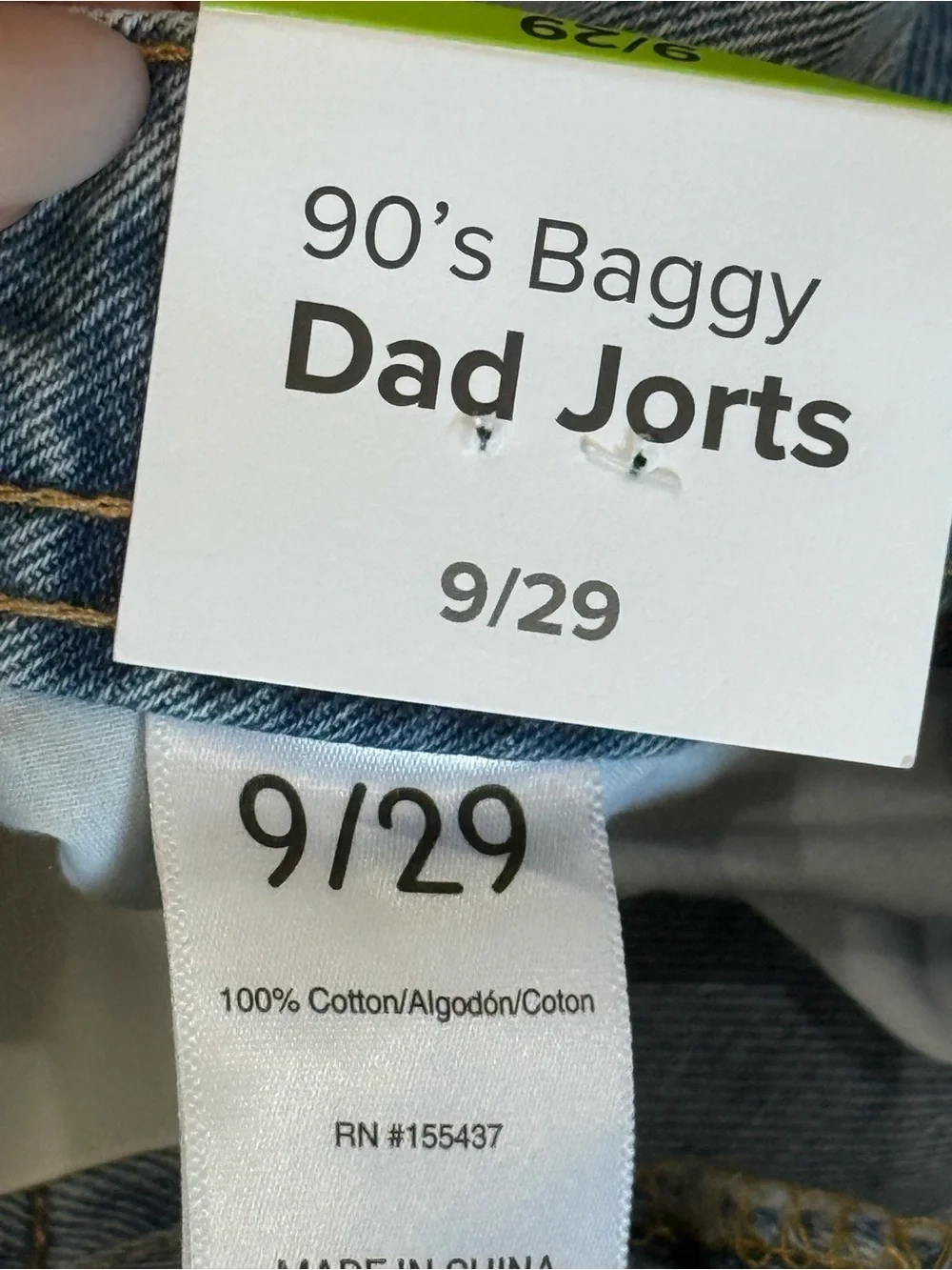 Witty Fox 90s Baggy Dad Jorts Light Wash Denim Streetwear 9/29